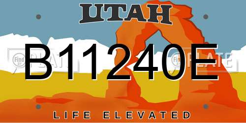 B11240E Utah License Plate