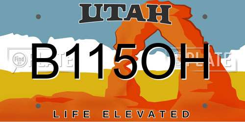 B115OH Utah License Plate