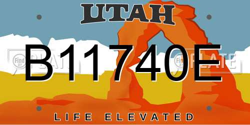 B11740E Utah License Plate
