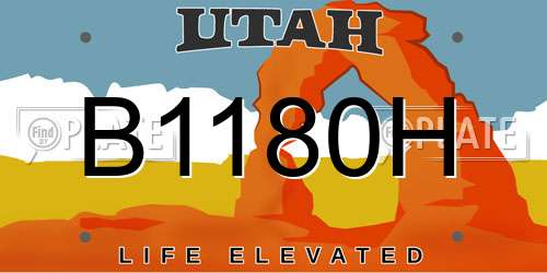 B1180H Utah License Plate