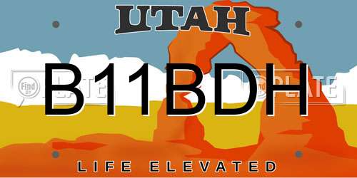 B11BDH Utah License Plate