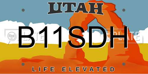 B11SDH Utah License Plate