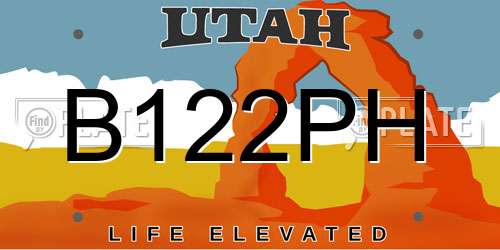 B122PH Utah License Plate