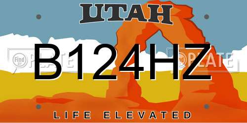 B124HZ Utah License Plate