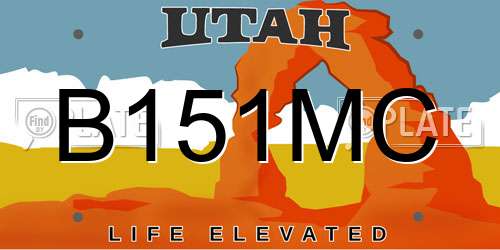 B151MC Utah License Plate