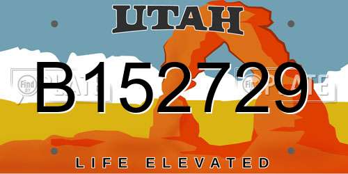 B152729 Utah License Plate