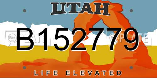 B152779 Utah License Plate