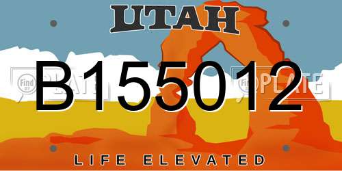 B155012 Utah License Plate