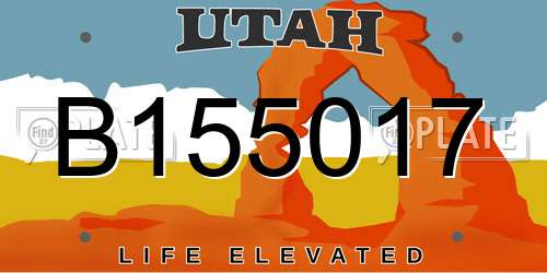 B155017 Utah License Plate