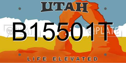 B15501T Utah License Plate