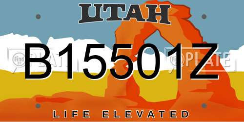 B15501Z Utah License Plate