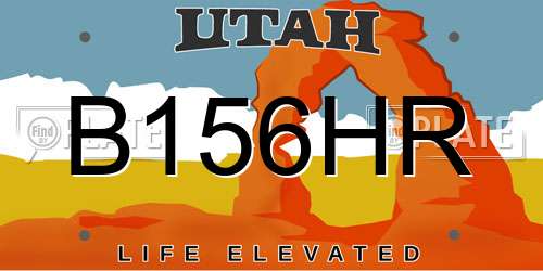 B156HR Utah License Plate