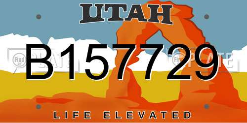B157729 Utah License Plate