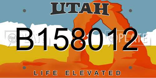 B158012 Utah License Plate