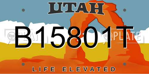 B15801T Utah License Plate