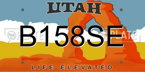 B158SE Utah License Plate