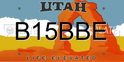 B15BBE Utah License Plate