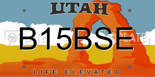 B15BSE Utah License Plate