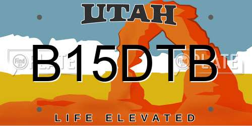 B15DTB Utah License Plate