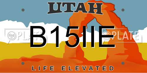 B15IIE Utah License Plate