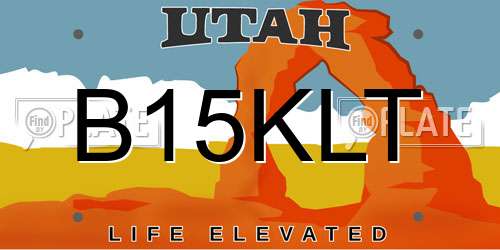 B15KLT Utah License Plate