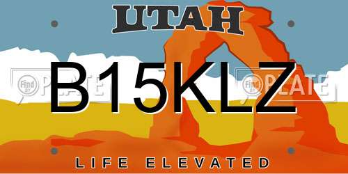 B15KLZ Utah License Plate