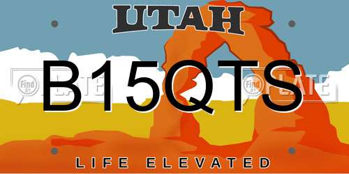 B15QTS Utah License Plate