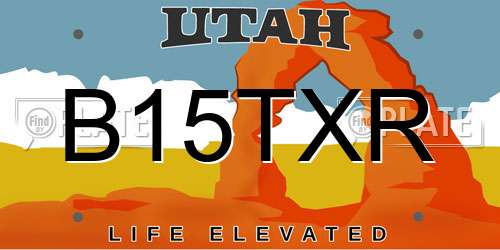 B15TXR Utah License Plate