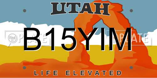 B15YIM Utah License Plate