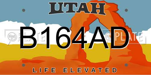 B164AD Utah License Plate