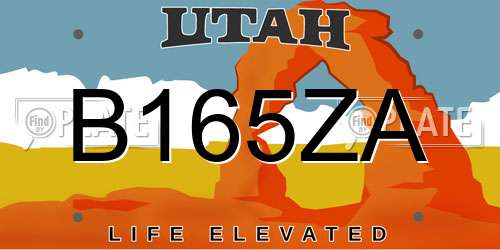 B165ZA Utah License Plate