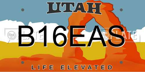 B16EAS Utah License Plate