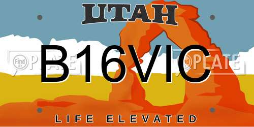 B16VIC Utah License Plate