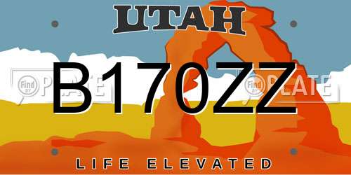 B170ZZ Utah License Plate