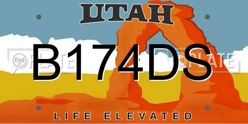 B174DS Utah License Plate
