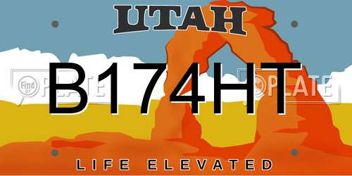B174HT Utah License Plate