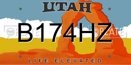 B174HZ Utah License Plate