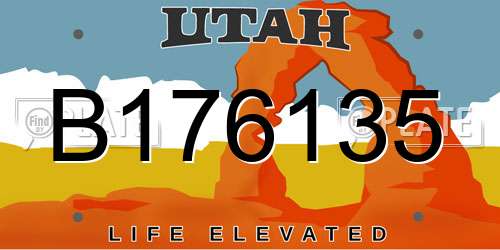 B176135 Utah License Plate