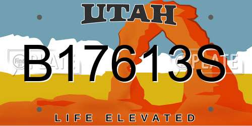 B17613S Utah License Plate