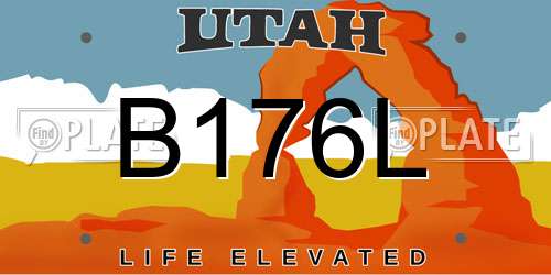 B176L Utah License Plate