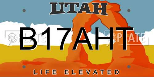B17AHT Utah License Plate