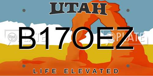 B17OEZ Utah License Plate