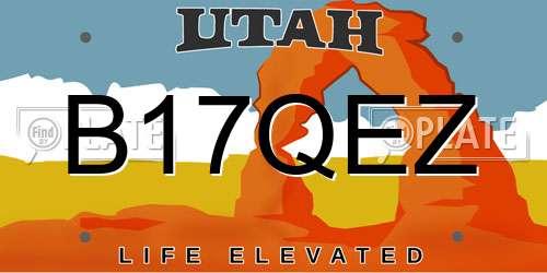 B17QEZ Utah License Plate