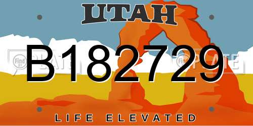 B182729 Utah License Plate