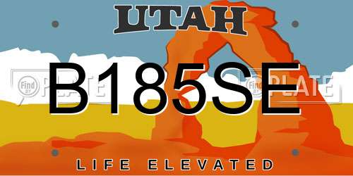 B185SE Utah License Plate