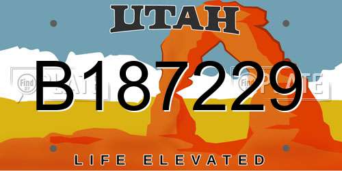 B187229 Utah License Plate