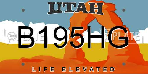 B195HG Utah License Plate