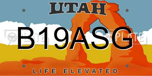 B19ASG Utah License Plate
