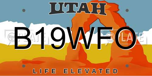 B19WFO Utah License Plate