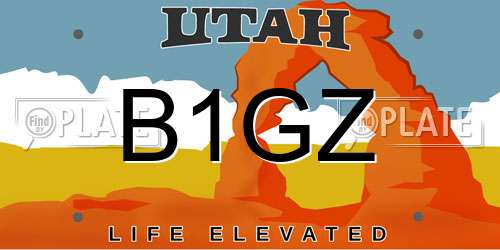 B1GZ Utah License Plate